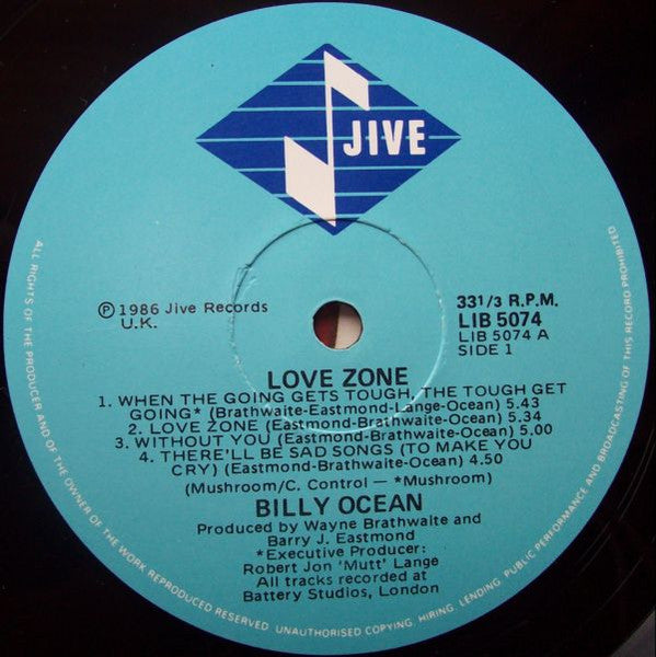 Billy Ocean – Love Zone LP vinyl record, image 3 of 5