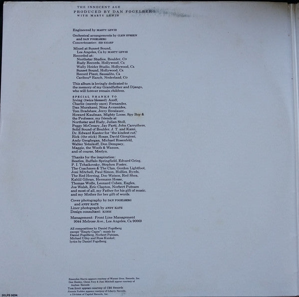 Dan Fogelberg – The Innocent Age (2xLP) LP vinyl record, image 2 of 10
