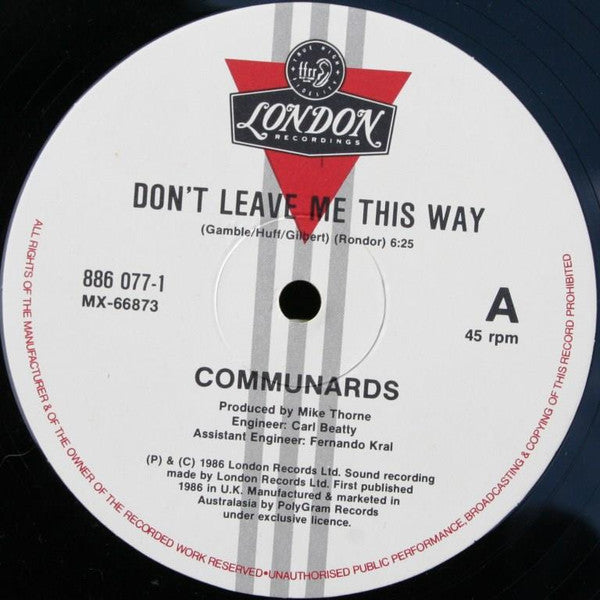 The Communards, Sarah Jane Morris – Don't Leave Me This Way 12" vinyl record, image 3 of 4