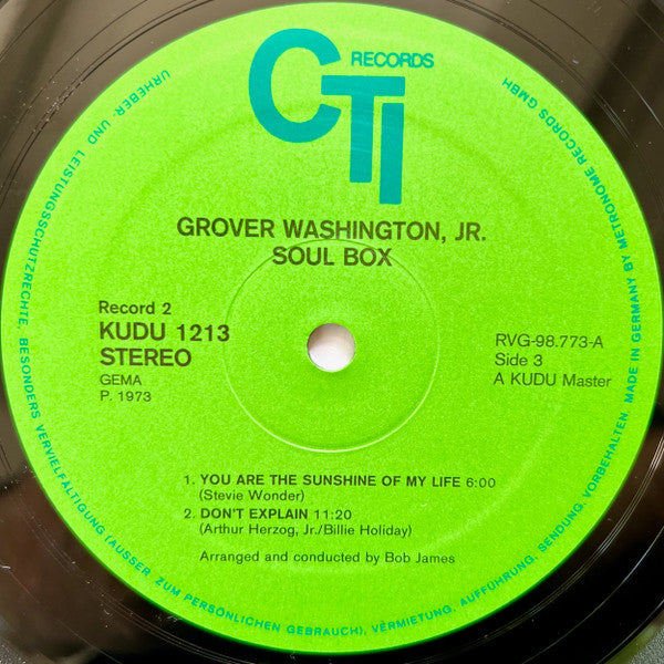 Grover Washington, Jr. – Soul Box (2xLP) LP vinyl record, image 6 of 7