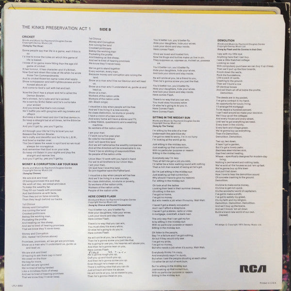 The Kinks – Preservation Act 1 LP vinyl record, image 6 of 6