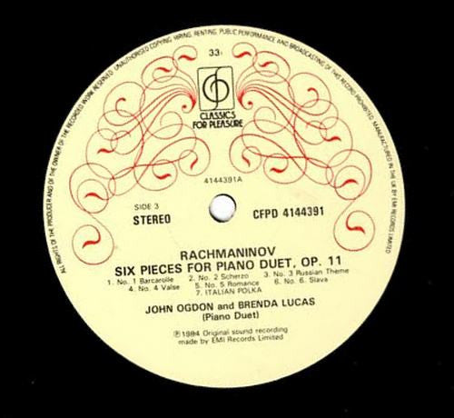 Sergei Rachmaninoff, Anton Stepanovich Arensky, Dmitri Shostakovich, Aram Khachaturian, John Ogdon, Brenda Lucas – Music For Four Hands (2xLP) LP vinyl record, image 4 of 8