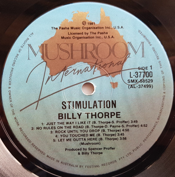 Billy Thorpe – Stimulation LP vinyl record, image 3 of 6