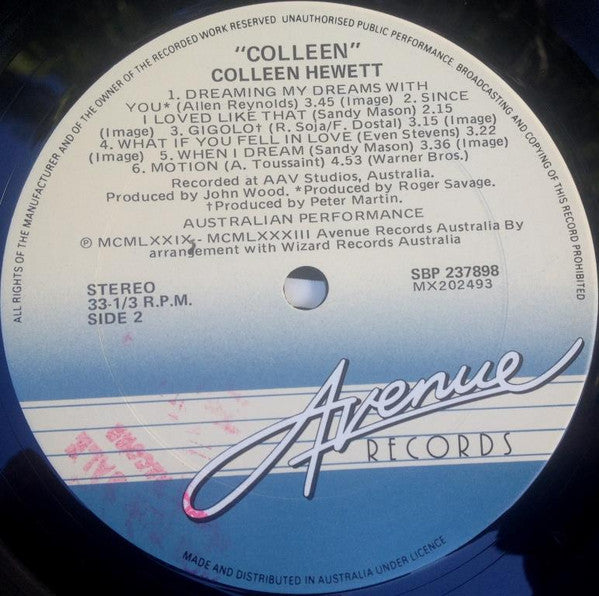 Colleen Hewett – Colleen LP vinyl record, image 5 of 5
