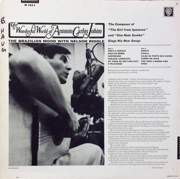 Antonio Carlos Jobim – The Wonderful World Of Antonio Carlos Jobim LP vinyl record, image 2 of 4