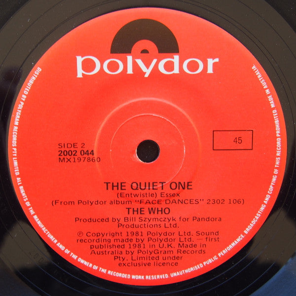 The Who – You Better You Bet 7" vinyl record, image 2 of 2