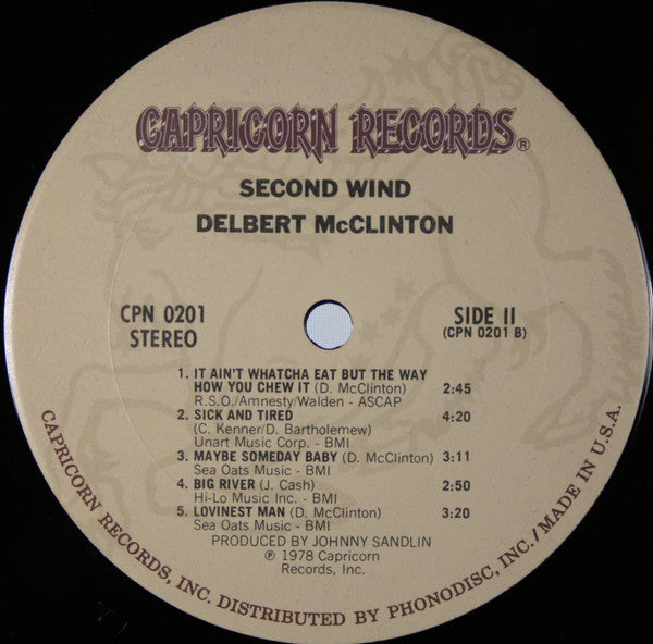 Delbert McClinton – Second Wind LP vinyl record, image 4 of 5