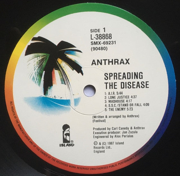 Anthrax – Spreading The Disease LP vinyl record, image 3 of 6