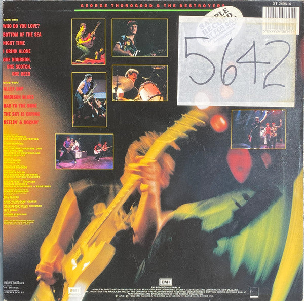 George Thorogood & The Destroyers – Live LP vinyl record, image 2 of 5