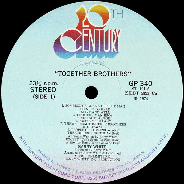 Barry White, Love Unlimited, Love Unlimited Orchestra – Together Brothers LP vinyl record, image 7 of 8