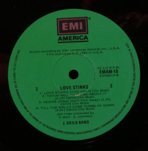 The J. Geils Band – Love Stinks LP vinyl record, image 6 of 6