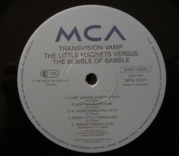Transvision Vamp – Little Magnets Versus The Bubble Of Babble LP vinyl record, image 3 of 7
