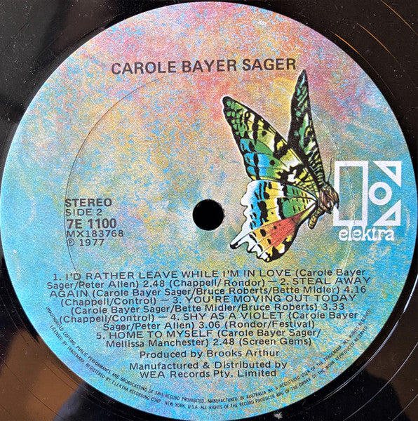 Carole Bayer Sager – Carole Bayer Sager LP vinyl record, image 8 of 8