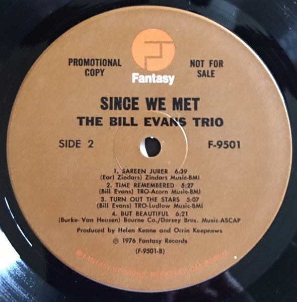 The Bill Evans Trio – Since We Met LP vinyl record, image 6 of 6