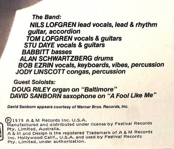 Nils Lofgren – Nils LP vinyl record, image 4 of 9