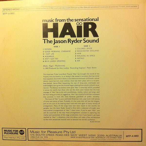 The Jason Ryder Sound – Music From The Sensational Hair LP vinyl record, image 2 of 5
