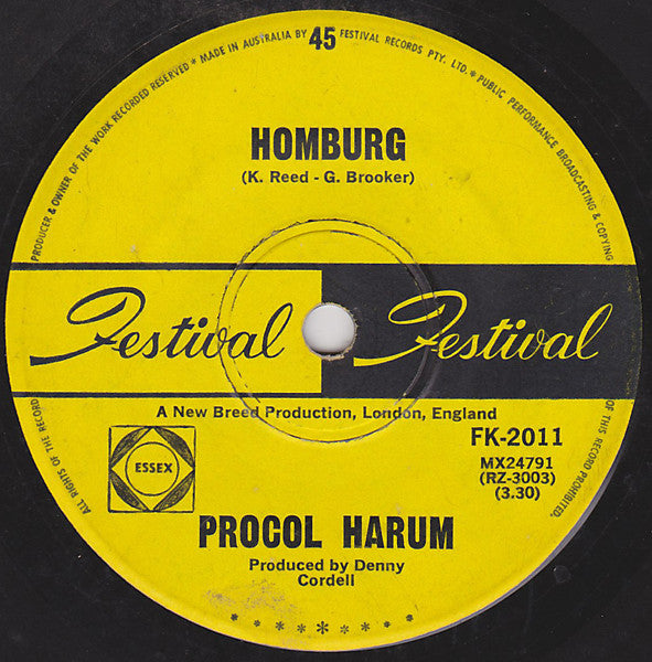 Procol Harum – Homburg 7" vinyl record