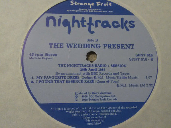 The Wedding Present – Radio 1 Session The Evening Show 12" vinyl record, image 7 of 8