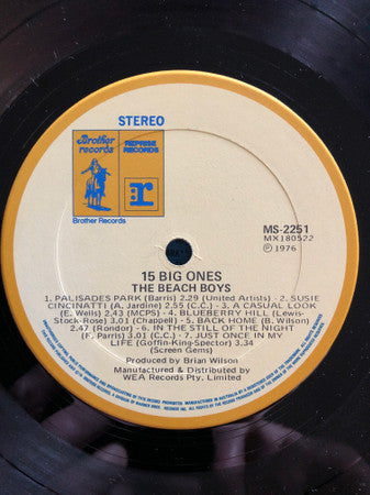 The Beach Boys – 15 Big Ones LP vinyl record, image 3 of 3