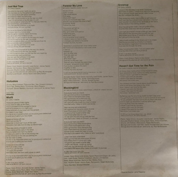 Carly Simon – Hotcakes LP vinyl record, image 8 of 8