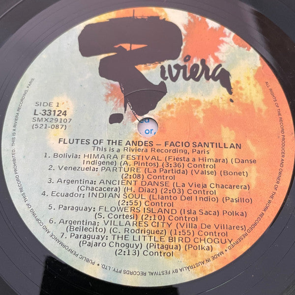 Facio Santillan – Flutes of the Andes LP vinyl record, image 3 of 4