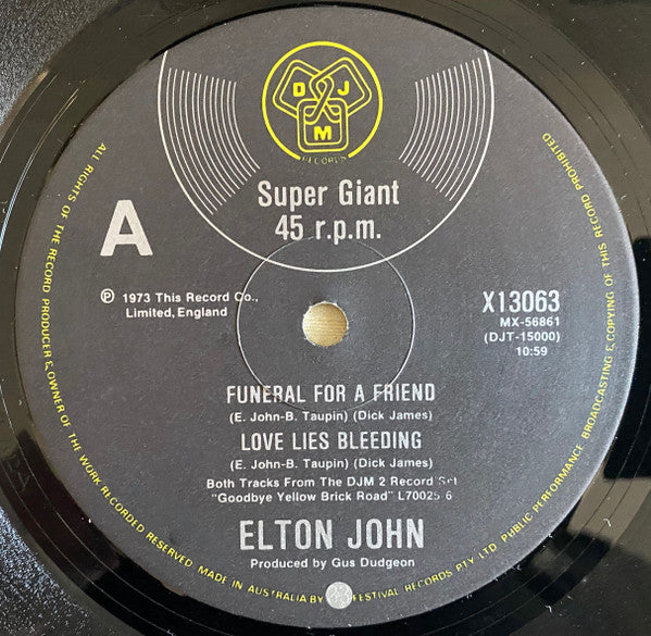 Elton John – Funeral For A Friend 12" vinyl record, image 3 of 4