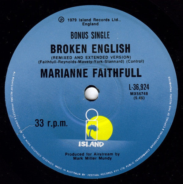 Marianne Faithfull – Broken English LP vinyl record, image 6 of 6