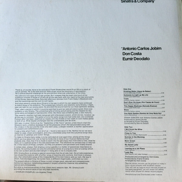 Frank Sinatra – Sinatra & Company LP vinyl record, image 2 of 4