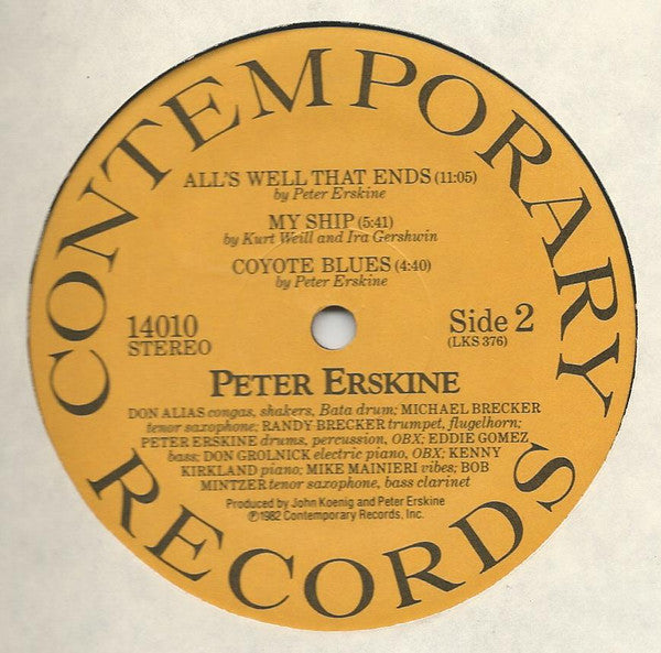 Peter Erskine – Peter Erskine LP vinyl record, image 4 of 4
