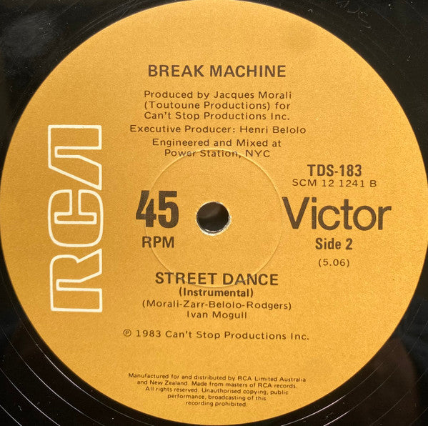 Break Machine – Street Dance 12" vinyl record, image 2 of 2
