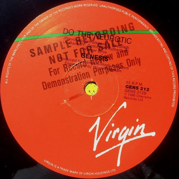 Genesis – Do The Neurotic / In Too Deep 12" vinyl record, image 6 of 6