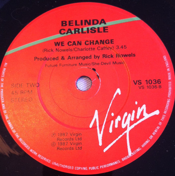 Belinda Carlisle – Heaven Is A Place On Earth 7" vinyl record, image 4 of 5