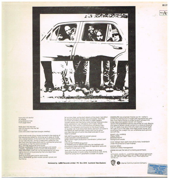 Little Feat – Feats Don't Fail Me Now LP vinyl record, image 2 of 4