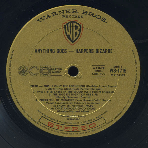 Harpers Bizarre – Anything Goes LP vinyl record, image 3 of 4