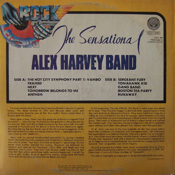 The Sensational Alex Harvey Band – Rock Legends LP vinyl record, image 2 of 4