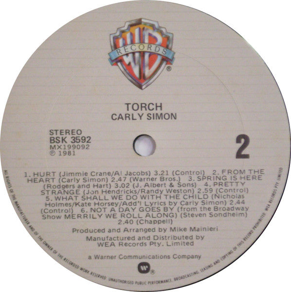 Carly Simon – Torch LP vinyl record, image 4 of 6