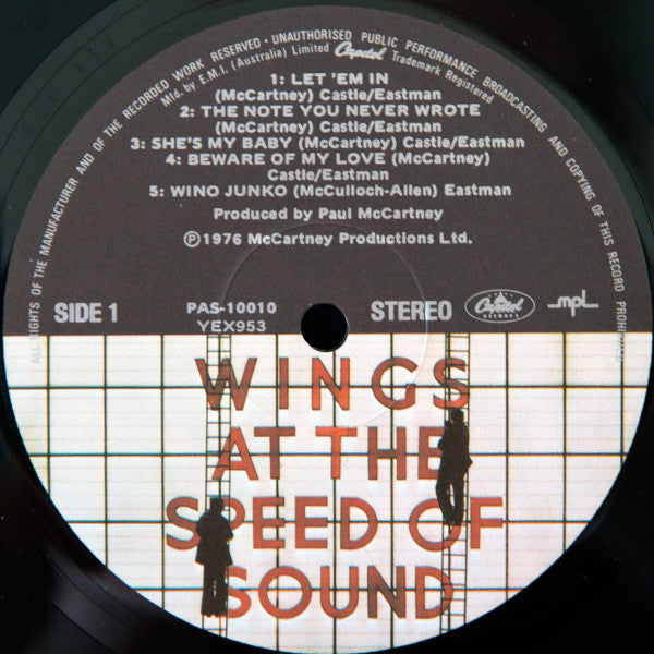 Wings – Wings At The Speed Of Sound LP vinyl record, image 3 of 6