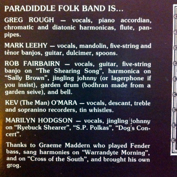 Paradiddle Traditional Folk Band – Wait Till The Word Gets Around LP vinyl record, image 3 of 5