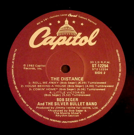Bob Seger And The Silver Bullet Band – The Distance LP vinyl record, image 6 of 6