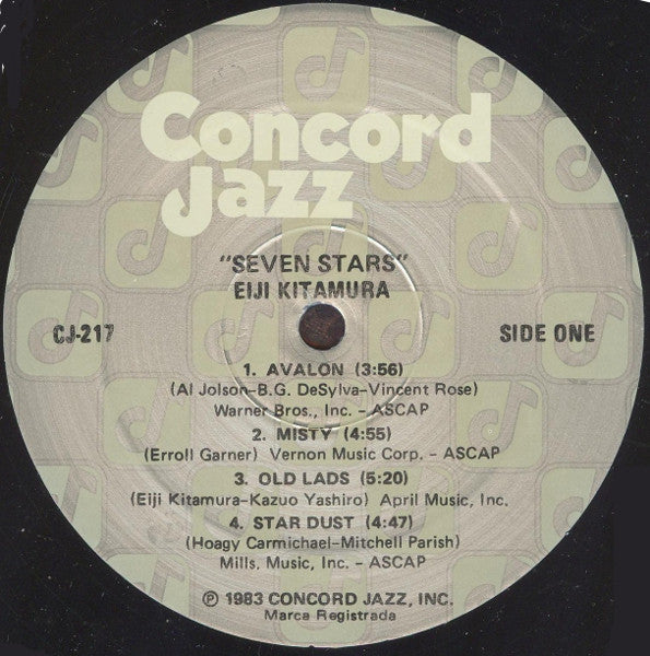 Eiji Kitamura, Teddy Wilson, Cal Tjader, Ernestine Anderson, Eddie Duran, Bob Maize, Jake Hanna – Seven Stars LP vinyl record, image 3 of 4