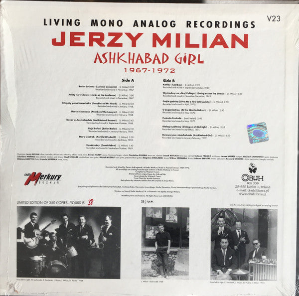 Jerzy Milian – Ashkhabad Girl (1967-1972) LP vinyl record, image 2 of 7