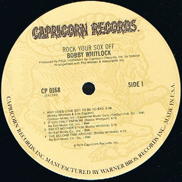 Bobby Whitlock – Rock Your Sox Off LP vinyl record, image 3 of 8