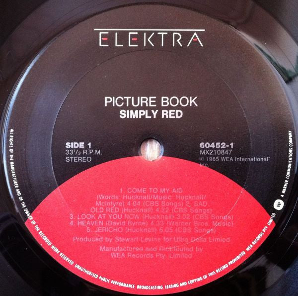 Simply Red – Picture Book LP vinyl record, image 2 of 4