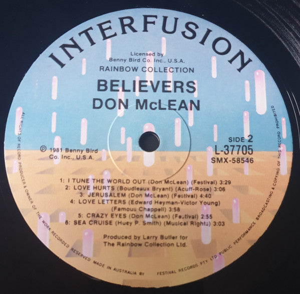 Don McLean – Believers LP vinyl record, image 4 of 6