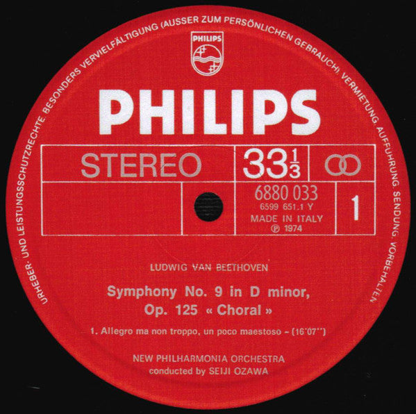 Ludwig van Beethoven, Seiji Ozawa, New Philharmonia Orchestra, Marita Napier, Anna Reynolds, Helge Brilioth, Karl Ridderbusch, The Ambrosian Singers – Symphony No. 9 "Choral" (3xLP) LP vinyl record, image 4 of 10