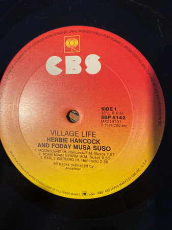 Herbie Hancock, Foday Musa Suso – Village Life LP vinyl record, image 2 of 2