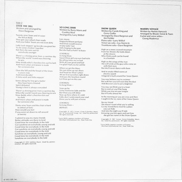 Blood, Sweat And Tears – New Blood LP vinyl record, image 8 of 8