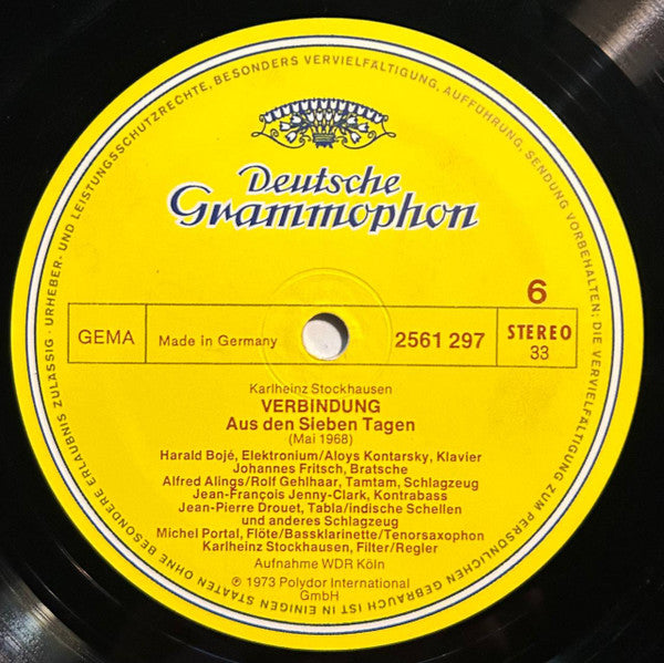 Karlheinz Stockhausen – Aus Den Sieben Tagen / From The Seven Days / Venu Des Sept Jours LP vinyl record, image 4 of 4