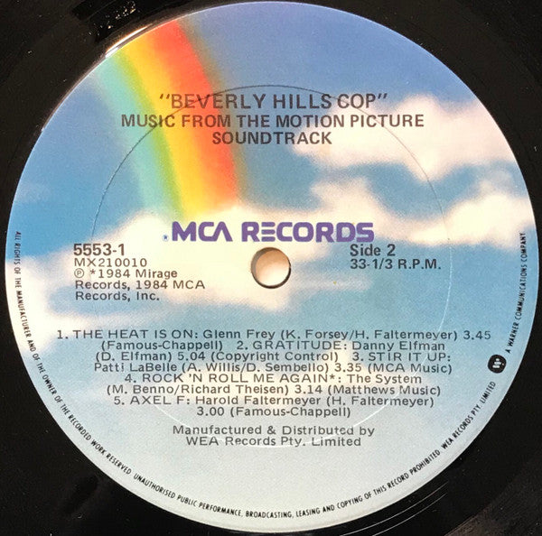 Various – Music From The Motion Picture Soundtrack - Beverly Hills Cop LP vinyl record, image 4 of 4