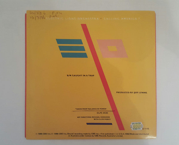 Electric Light Orchestra – Calling America 7" vinyl record, image 2 of 4